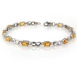 BRACELET 3.51ctw CERTIFIED DIAMOND & YELLOW SAPPHIRE