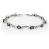 Image 1 : BRACELET 4.25ctw CERTIFIED DIAMOND & BLUE SAPPHIRE