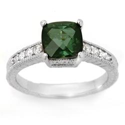 RING 2.25ctw ACA Certified DIAMOND & GREEN TOURMALINE
