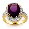 Image 1 : ACA CERTIFIED 5.50ctw DIAMOND & AMETHYST RING 14KT GOLD