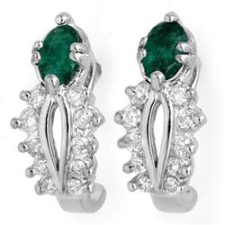 OVERSTOCK 0.85ctw CERTIFIED DIAMOND & EMERALD EARRINGS