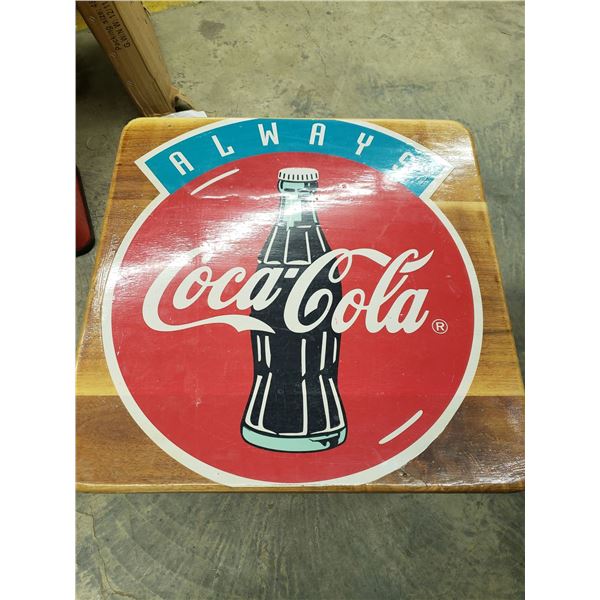 SHORT COCA COLA TABLE 2'X2'X 18"HIGH