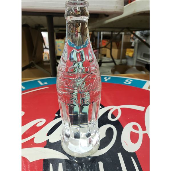 SOLID/FULL GLASS COCA COLA BOTTLE PAPERWEIGHT