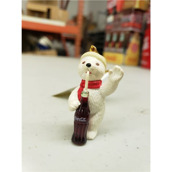 SMALL POLAR BEAR COCA COLA ORNAMENT