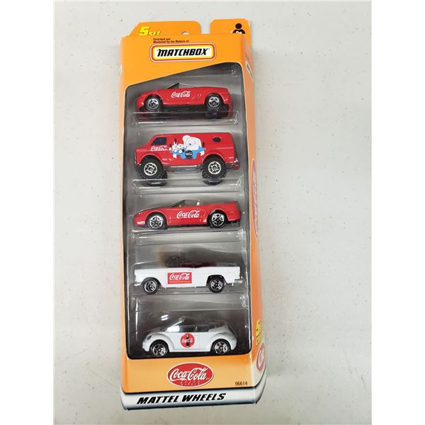 MATTEL WHEELS SET OF 5 COCA COLA CARS