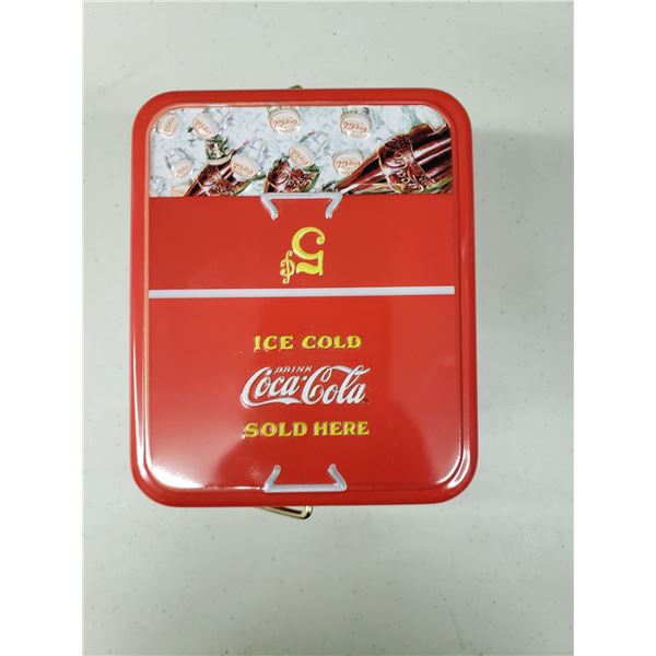 COCA COLA TIN WITH HANDLE