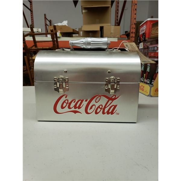 SILVER COCA COLA LUNCH BOX 10"X7"X4 1/2"