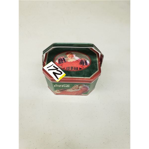 COCA COLA CHRISTMAS TIN WITH HANDLE