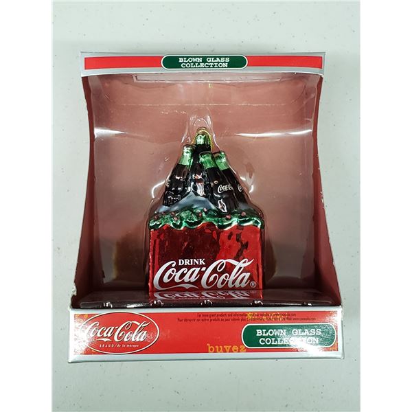 GLASS BLOWN COCA COLA BOTTLE ORNAMENT