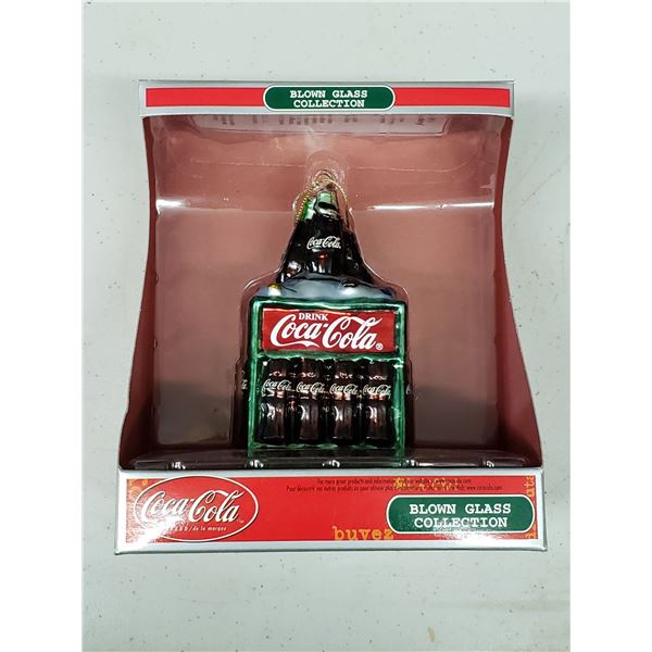 GLASS BLOWN COCA COLA BOTTLE ORNAMENT