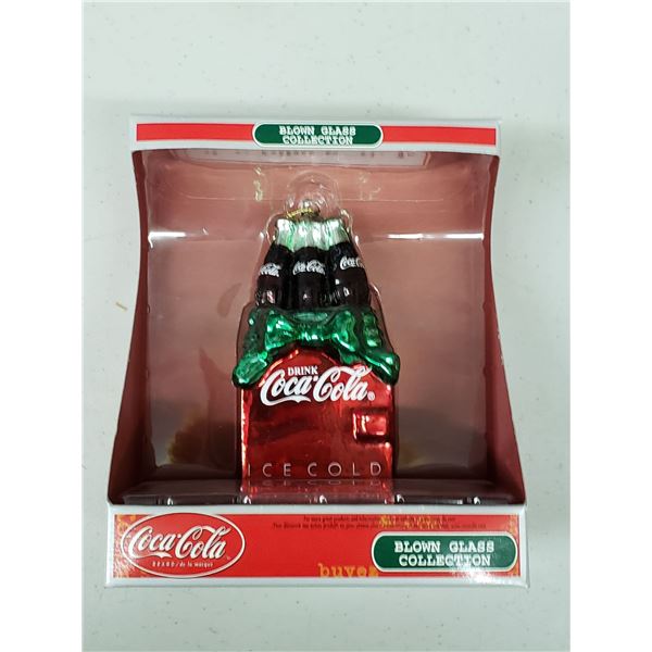 GLASS BLOWN COCA COLA BOTTLE ORNAMENT