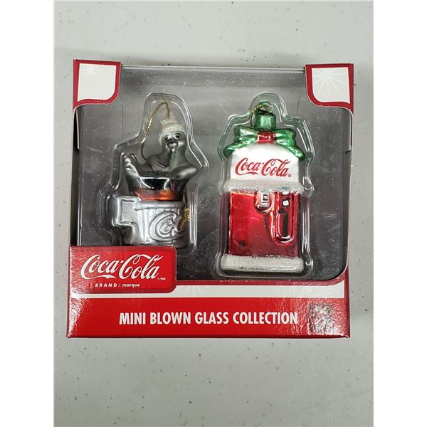 COCA COLA MINI BLOWN GLASS COLLECTION ORNAMENTS