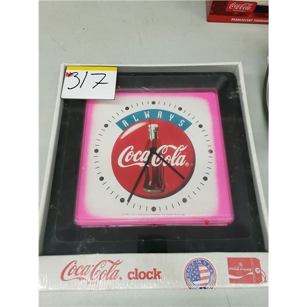 SQUARE COCA COLA CLOCK 10  X 10 