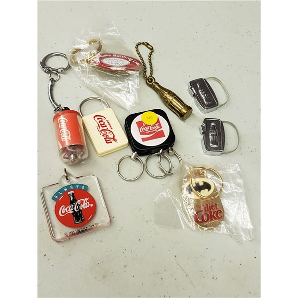 VARIOUS COCA COLA KEYCHAINS PLEASE SEE IMAGES