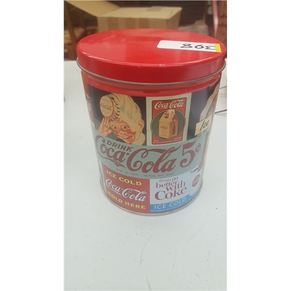 ROUND COCA COLA TIN DIAMETER 5"  HEIGHT 6.25"