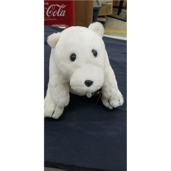 LARGE POLAR BEAR PLUSH WITH COCA COLA BOTTLE