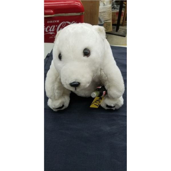 LARGE POLAR BEAR PLUSH WITH COCA COLA BOTTLE