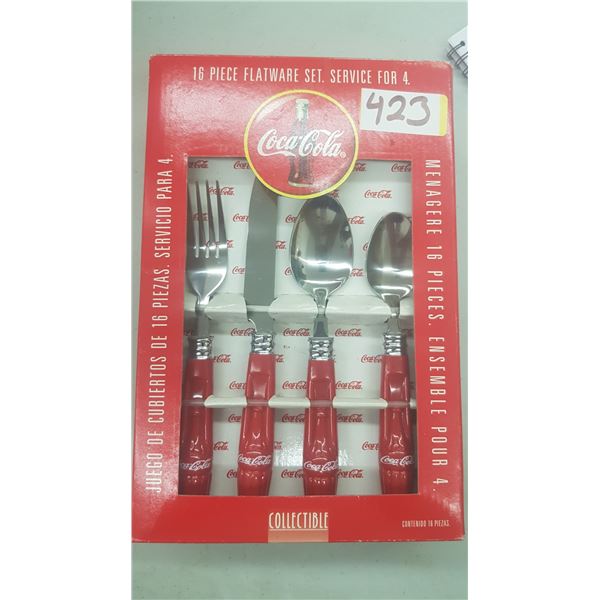 COCA COLA 16 PIECE FLATWARE SET SERVES 4