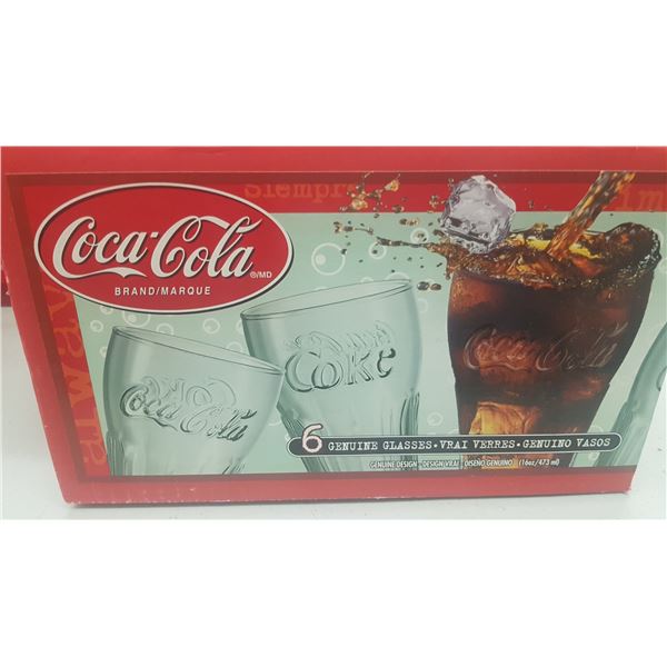 COCA COLA BRAND SET OF 6 GLASSES
