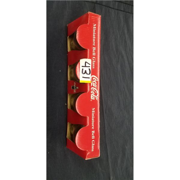 COCA COLA MINIATURE BELL GLASS COLLECTORS SET OF 4