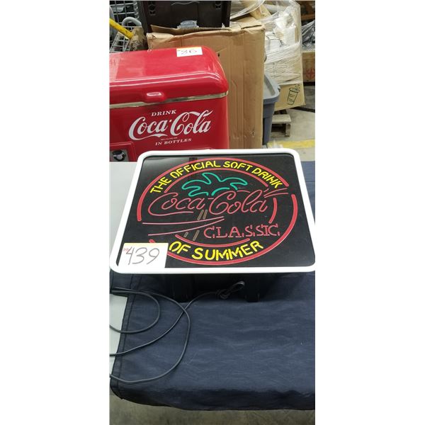 COCA COLA NEON LIGHT SIGN "THE OFFICAL DRINK OF THE SUMMER"