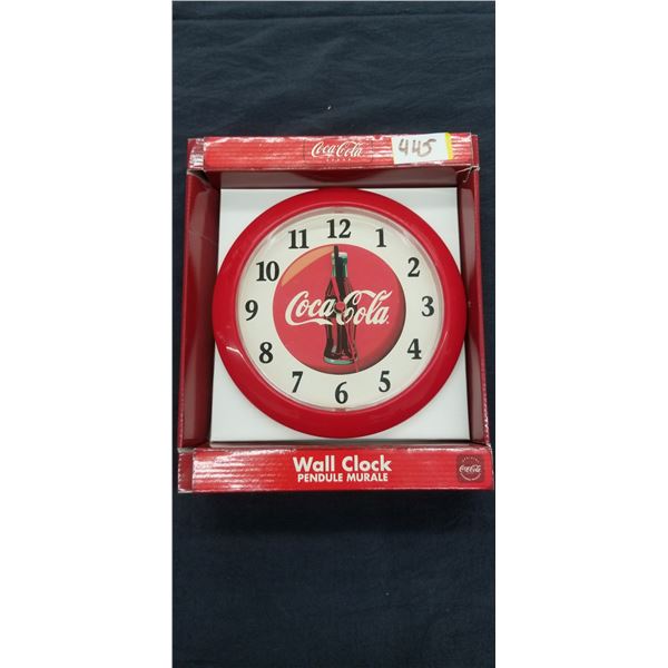 COCA COLA WALL CLOCK 8.5" DIAMETER