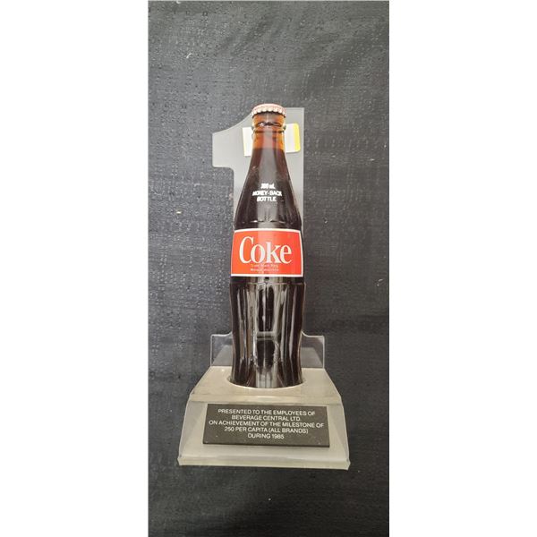 1985 COCA COLA BOTTLES IN STAND QTY 2