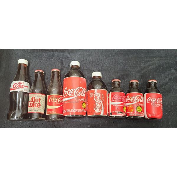 8 FULL COCA COLA CANS WITH VARIOUS DESIGNS