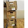 Image 1 : THREE WOODEN GREEN LABELED COCA COLA CRATES