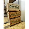 Image 2 : THREE WOODEN GREEN LABELED COCA COLA CRATES