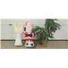 Image 2 : 3' LIGHT UP SANTA CLAUS, ANGEL, PLUS A NO WATER PLANT