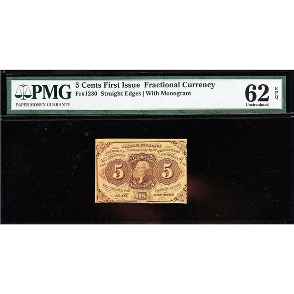 5 Cent First Issue Fractional PMG 62EPQ