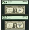 Image 1 : 1957 $1 (2) Consecutive Silver Certificates PCGS 58PPQ
