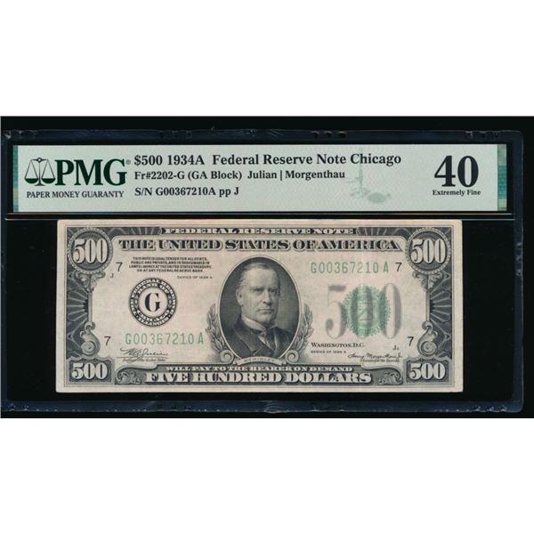 1934A $500 Chicago FRN PMG 40
