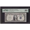 Image 1 : 1935E $1 STAR Silver Certificate PMG 64EPQ