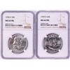 Image 1 : Lot of (2) 1958-D Franklin Half Dollar Coins NGC MS64FBL