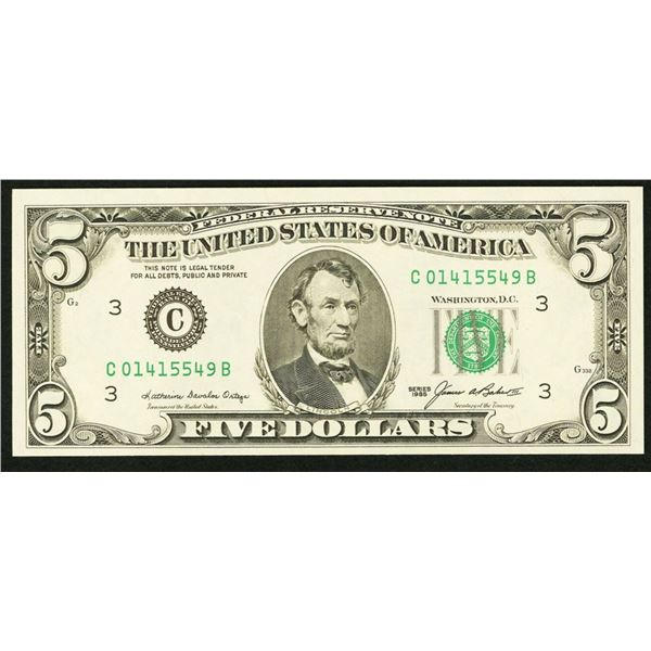 1985 $5 Federal Reserve Note