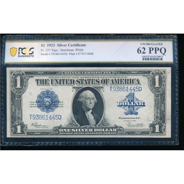 1923 $1 Silver Certificate PCGS 62PPQ