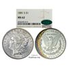 Image 1 : 1881-S $1 Morgan Silver Dollar Coin NGC MS62 CAC Amazing Toning