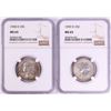 Image 1 : Lot of 1958-D & 1959-D Washington Quarter Coins NGC MS65