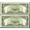 Image 2 : 1950 $5 Consecutive San Francisco Federal Reserve Notes