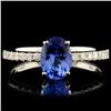 Image 1 : 14K Gold 1.59ct Tanzanite & 0.21ctw Diamond Ring