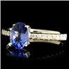 Image 2 : 14K Gold 1.59ct Tanzanite & 0.21ctw Diamond Ring