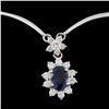 Image 2 : 14K Gold 2.43ct Sapphire & 2.57ct Diamond Necklace