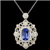 Image 2 : 18K Gold 2.90ct Sapphire & 1.56ctw Diamond Pendant
