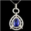 Image 1 : 18K Gold 3.88ct Tanzanite & 1.85ctw Diamond Pendan