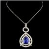 Image 2 : 18K Gold 3.88ct Tanzanite & 1.85ctw Diamond Pendan