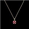 Image 2 : 14K Gold 1.50ct Ruby & 0.20ct Diamond Pendant