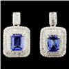 Image 1 : 18K Gold 3.08ctw Tanzanite & 1.87ctw Diamond Earri