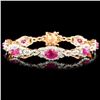 Image 1 : 18K Rose Gold 6.69ct Ruby & 4.26ctw Diamond Bracel